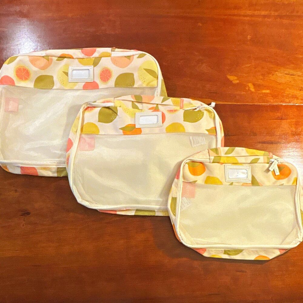 NEW CALPAK 3-Piece Packing Cubes Set, Citrus Print